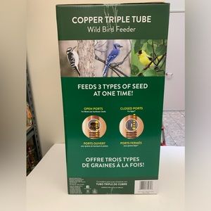 COPY - Copper Triple Tube Wild Bird Feeder